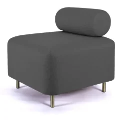Ottoman Bovari Velours Gris Riviera 95