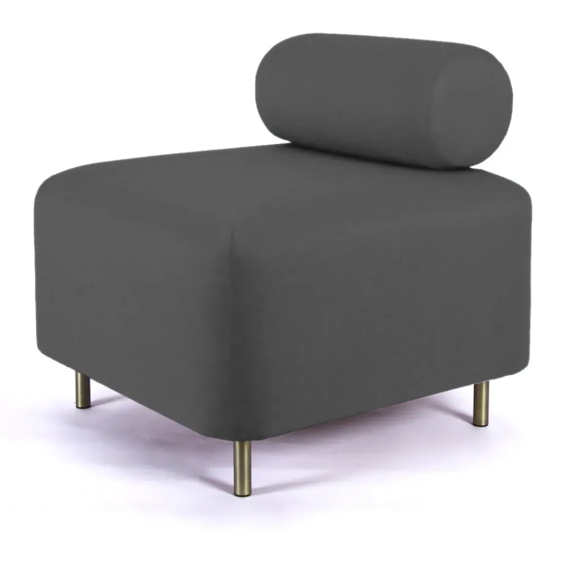 Ottoman Bovari Velours Gris Riviera 95