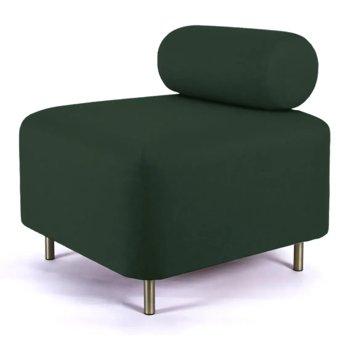 Ottoman Bovari Velours Vert Canard Riviera 38