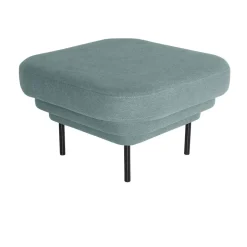 Ottoman Cornice tissu bleu u0026 métal noir