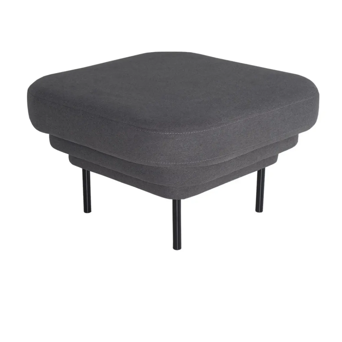 Ottoman Cornice tissu - Gris u0026 métal noir