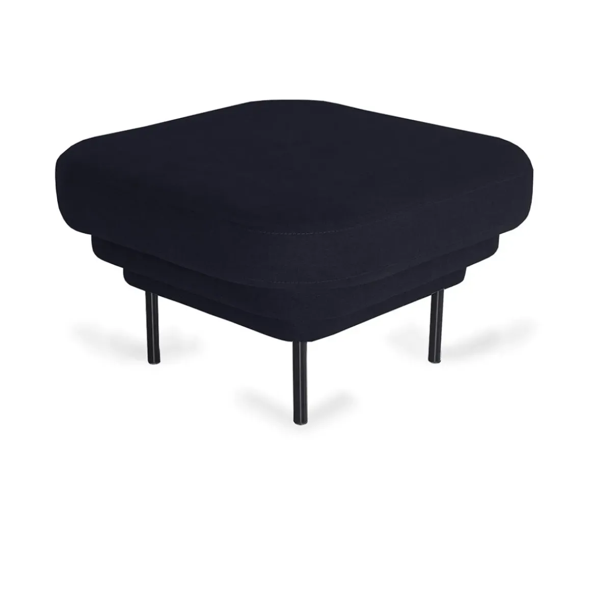 Ottoman Cornice velours - Bleu nuit u0026 métal noir