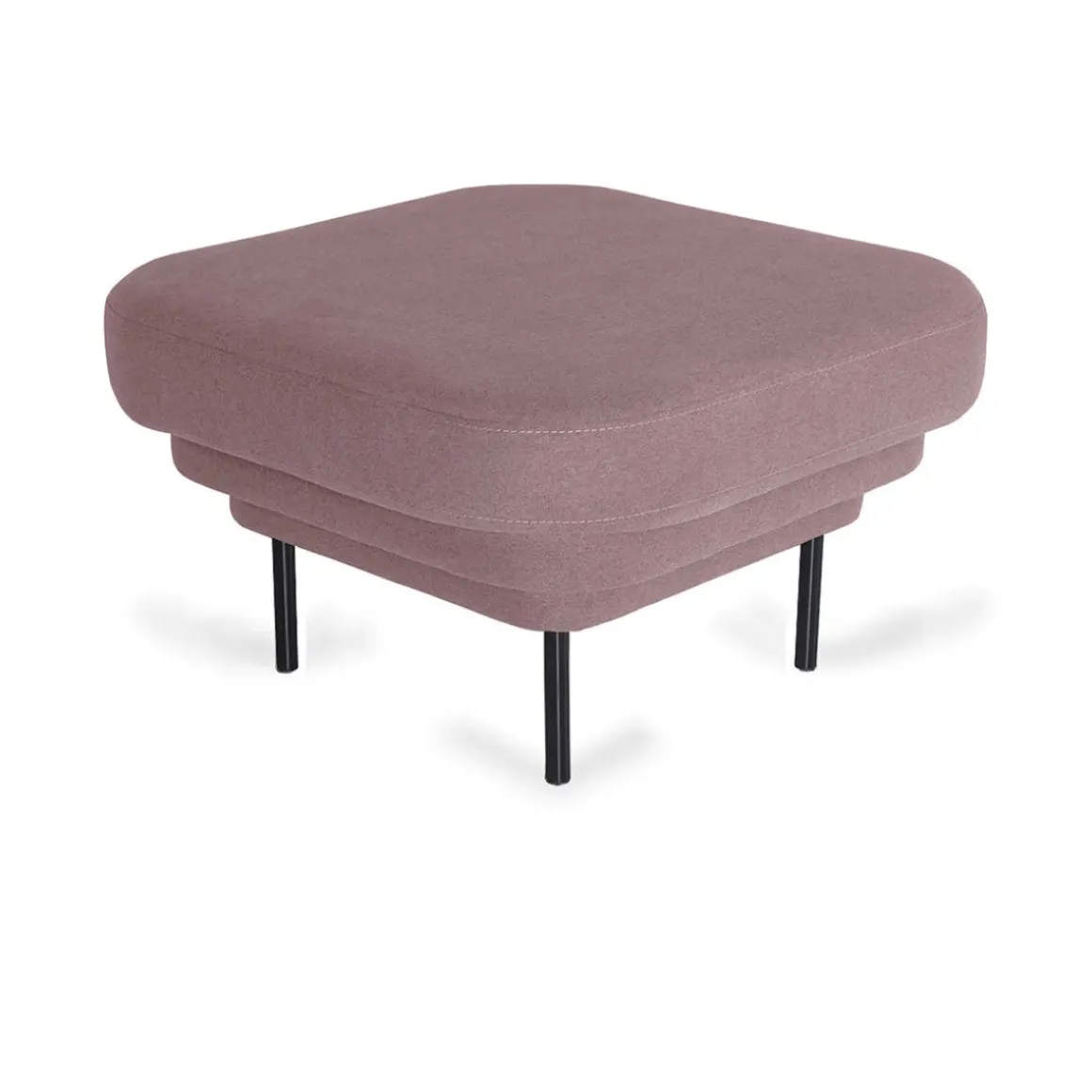 Ottoman Cornice velours rose u0026 métal noir