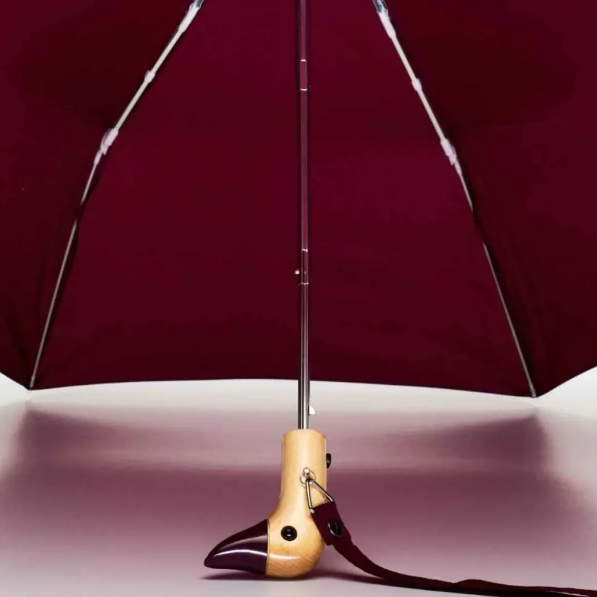 Parapluie à manche Tête de Canard - Cerise