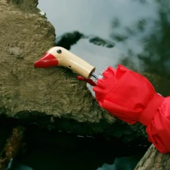 Parapluie à manche Tête de Canard - Rouge