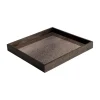 Plateau carré en miroir - Bronze