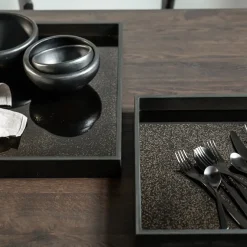 Plateau carré en miroir - Bronze