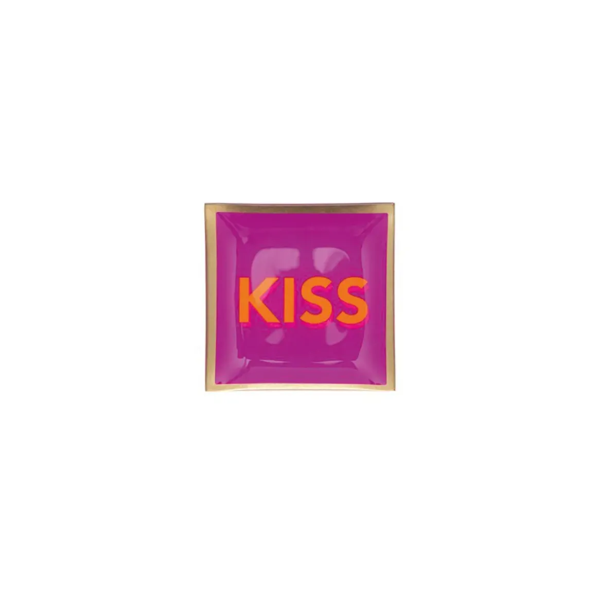 Plateau Carré S - Kiss - Fuchsia - 10 x 10 cm