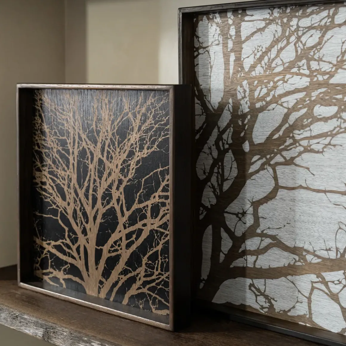 Plateau en bois Black Slice - Marron