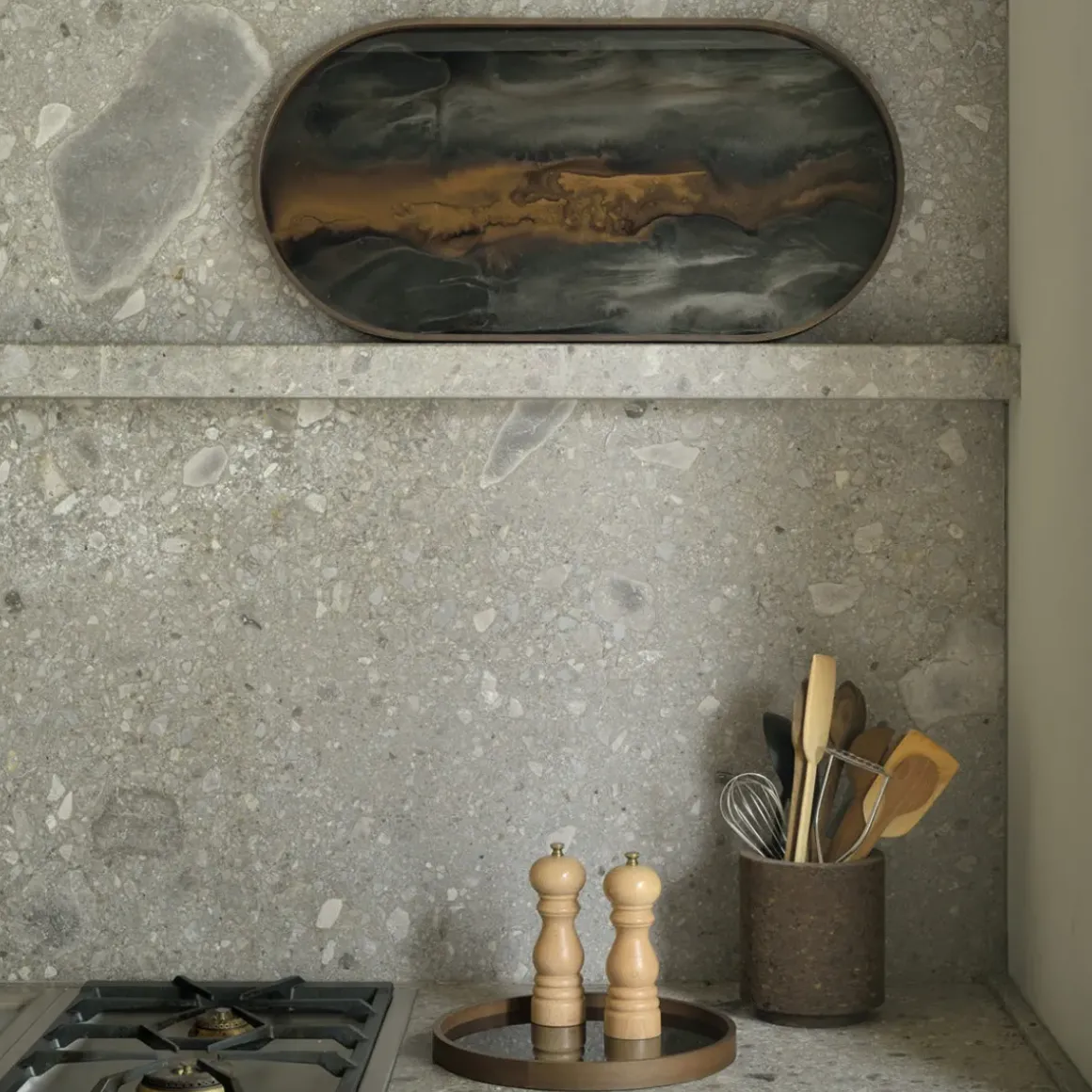 Plateau en verre - Bronze Organic - Oblong - 71 x 36 cm