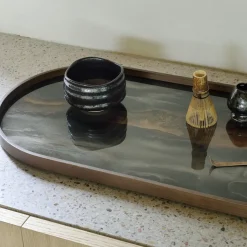 Plateau en verre - Bronze Organic - Oblong - 71 x 36 cm