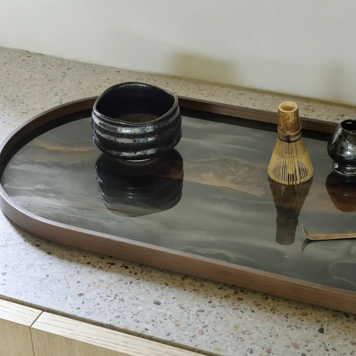 Plateau en verre - Bronze Organic - Oblong - 71 x 36 cm