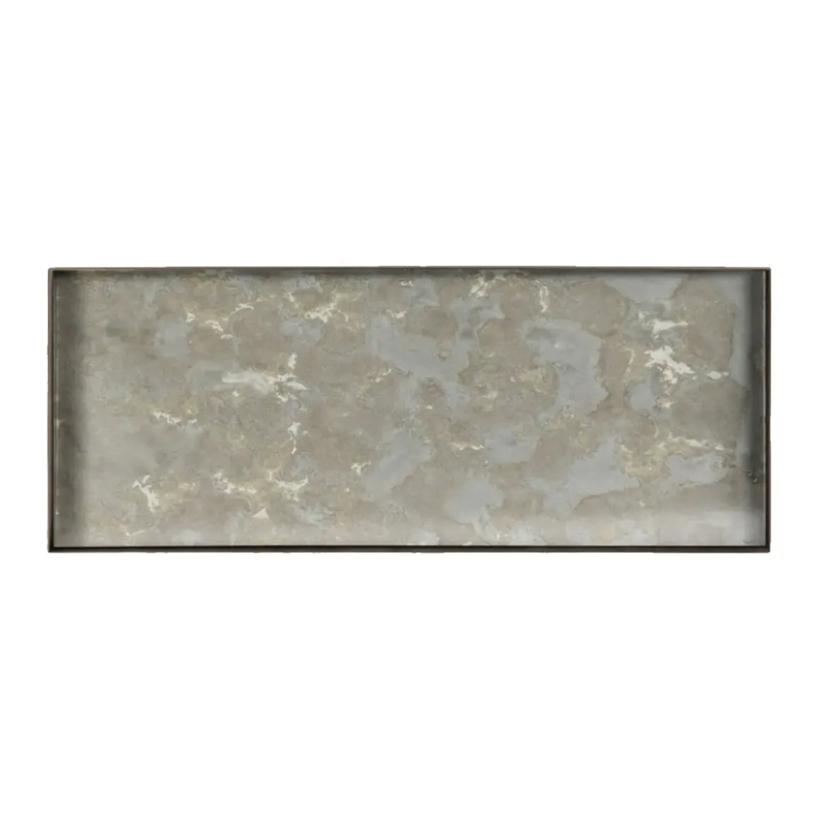 Plateau en verre Fossil Organic - Gris