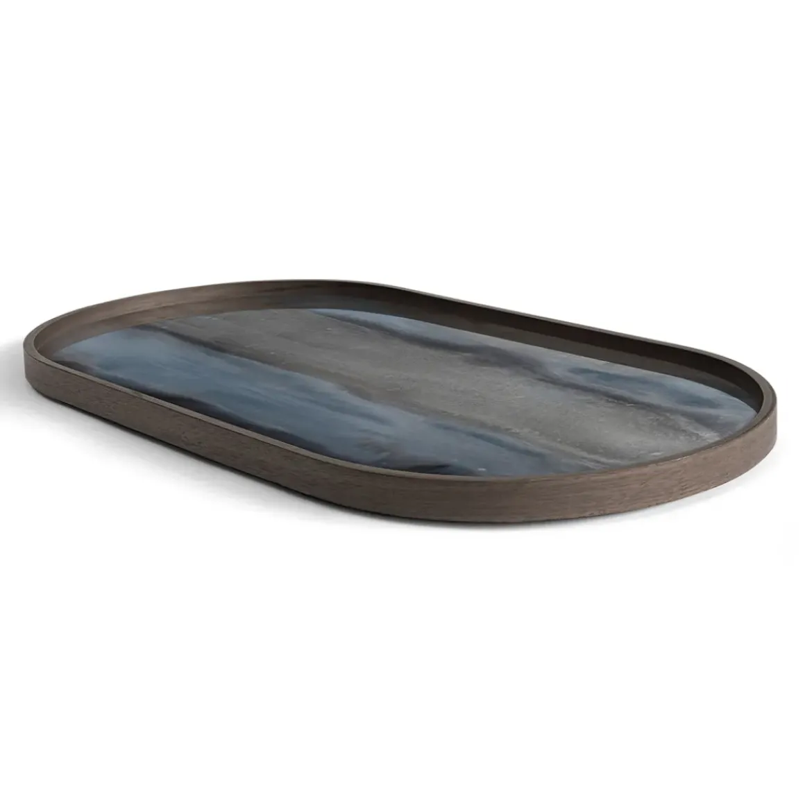 Plateau en verre Graphite - Organic Glass Oblong - L 71 cm