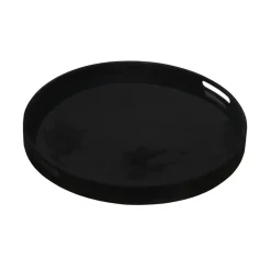 Plateau miroir fortement vieilli Charbon - Ø 48 cm