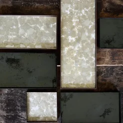 Plateau miroir vieilli carré - Charbon - 37 x 37 cm