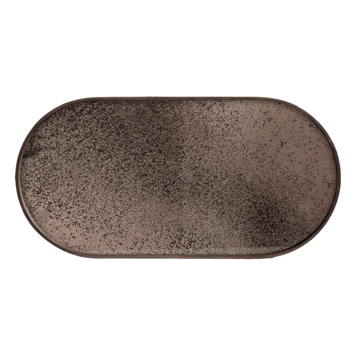 Plateau ovale en miroir - Bronze