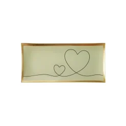 Plateau Rectangle L - C?ur - Blanc - 10 x 21 cm