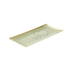 Plateau Rectangle L - C?ur - Blanc - 10 x 21 cm