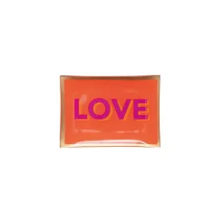Plateau Rectangle M - Love - Orange - 10 x 14,2 cm