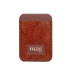 Porte-cartes Cuir Reptile Vernis - Cognac