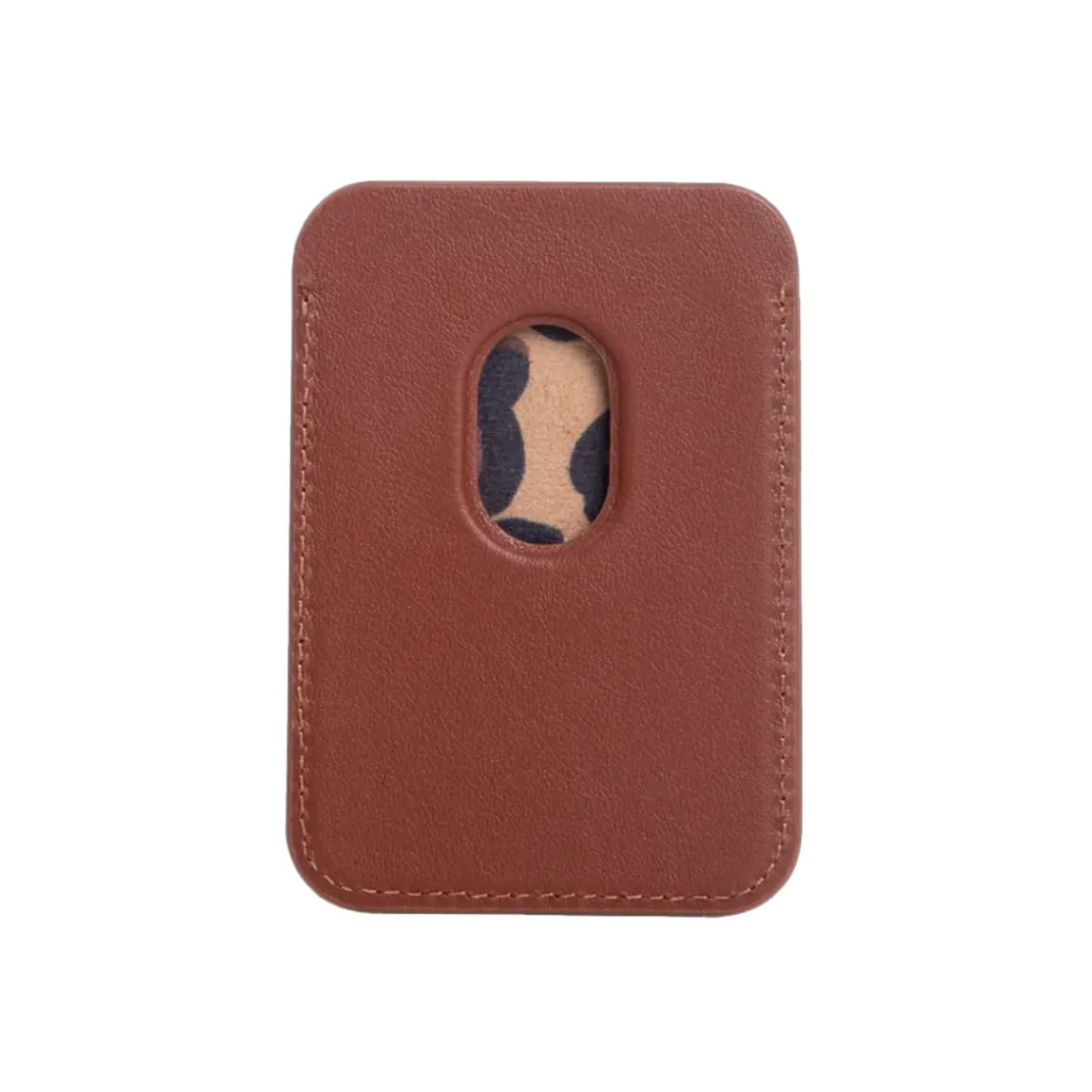 Porte-cartes Cuir Reptile Vernis - Cognac
