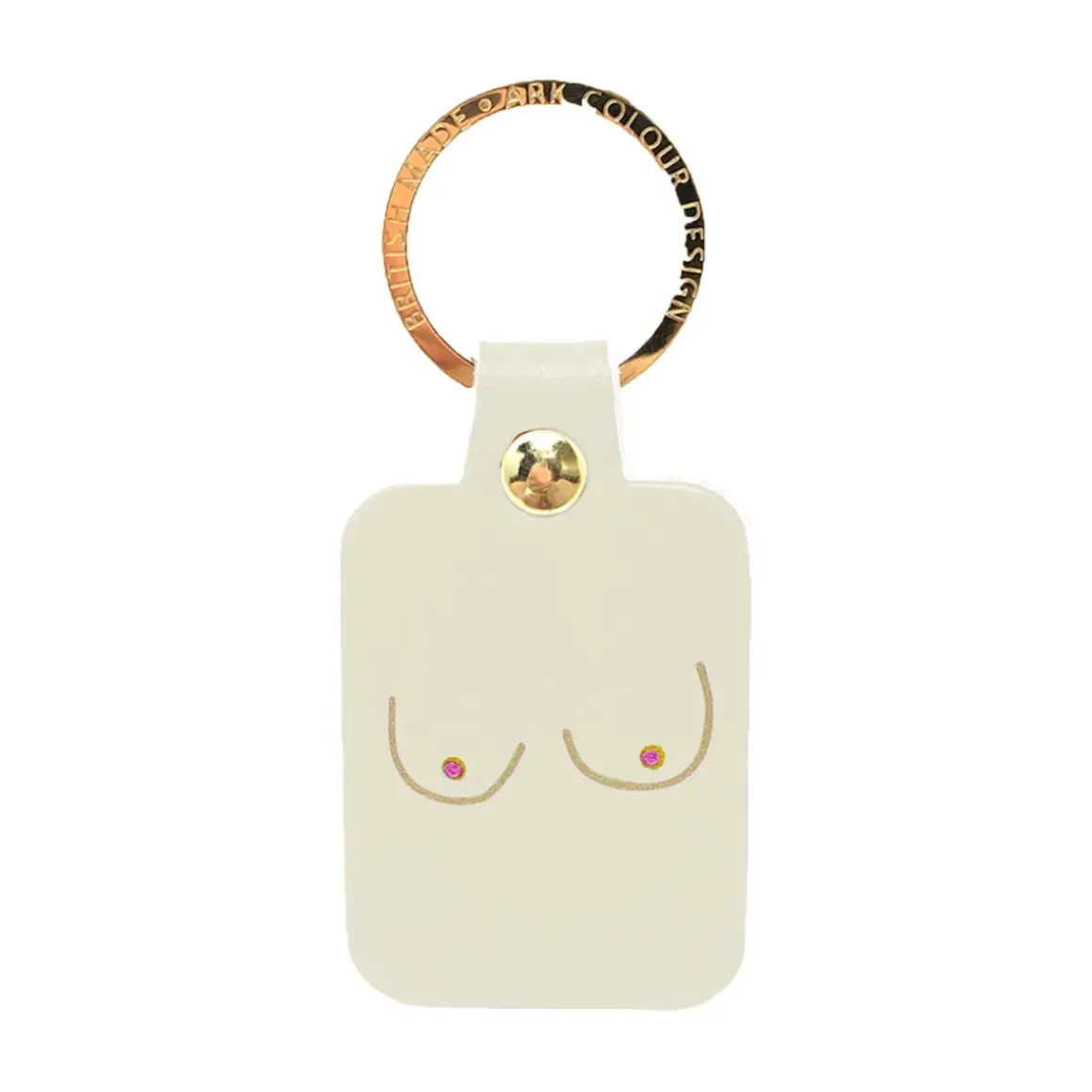 Porte-clés Boobs en cuir - Crème