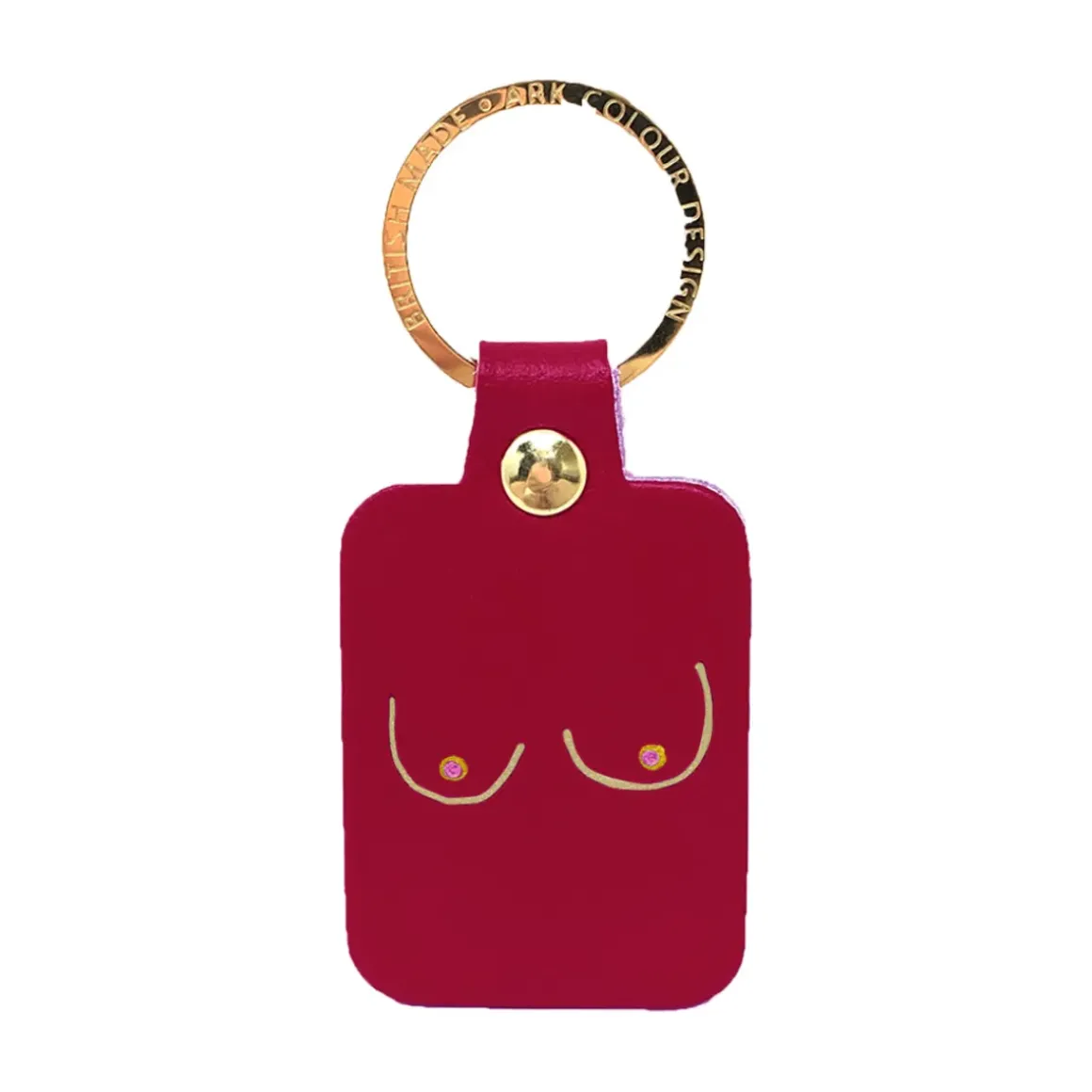 Porte-clés Boobs en cuir - Magenta