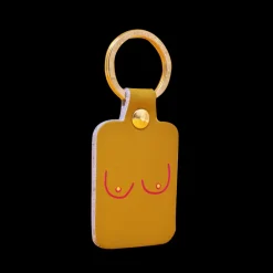 Porte-clés Boobs en cuir - Moutarde