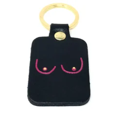 Porte-clés Boobs en cuir - Noir
