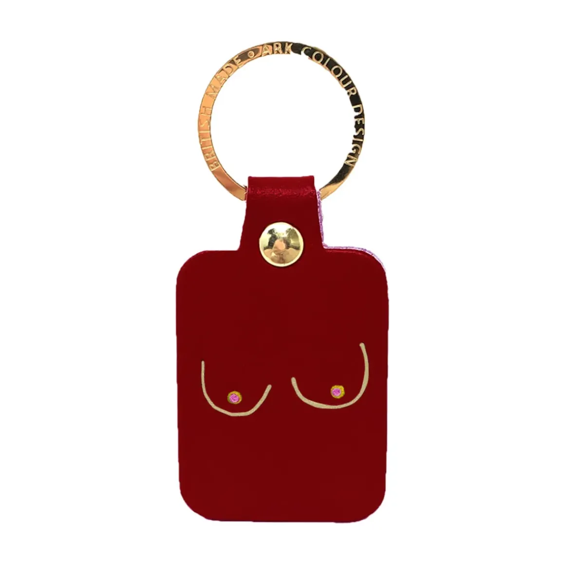 Porte-clés Boobs en cuir - Oxblood