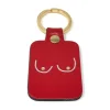 Porte-clés Boobs en cuir - Rouge