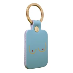 Porte-clés Boobs en cuir - Turquoise