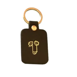Porte-clés Zizi en cuir - Noir