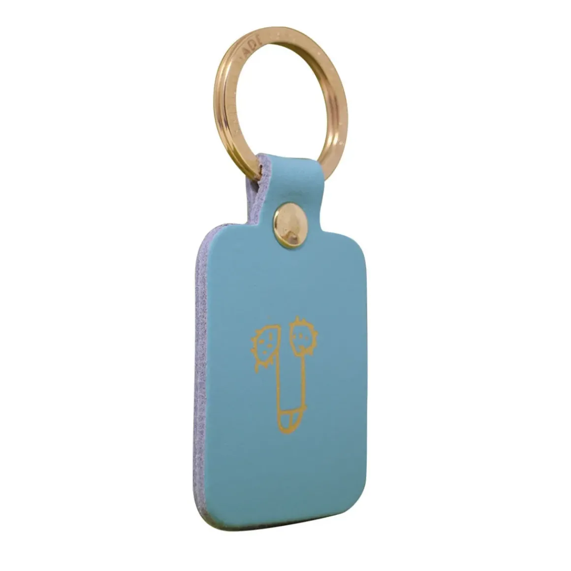 Porte-clés Zizi en cuir - Turquoise