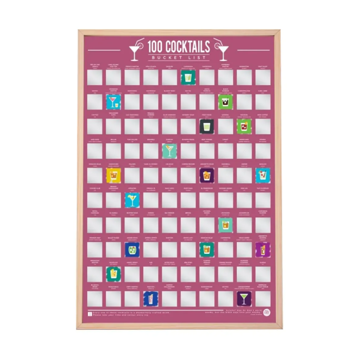 Poster à gratter 100 Cocktails