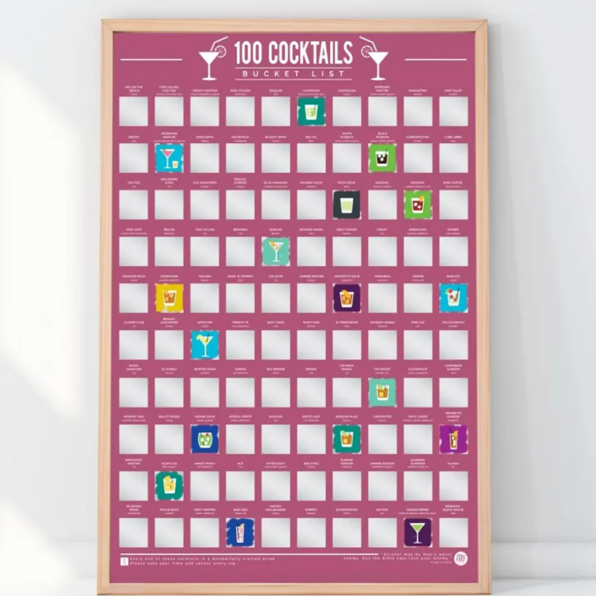 Poster à gratter 100 Cocktails