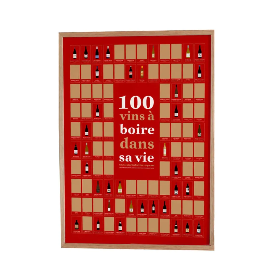Poster à gratter 100 Vins à Boire dans sa Vie - 50 cm x 70 cm