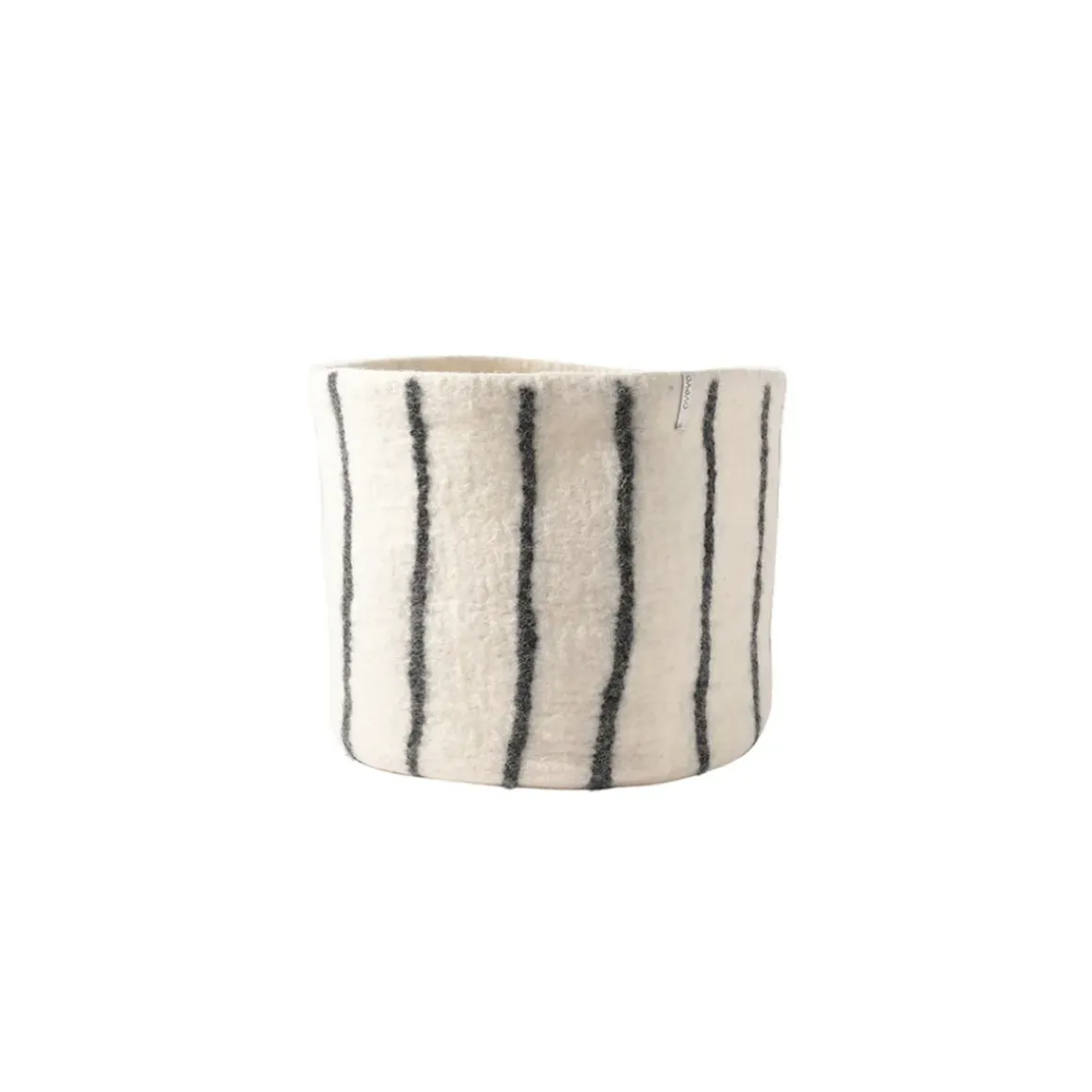 Pot de fleurs en laine - Rayures Noires
