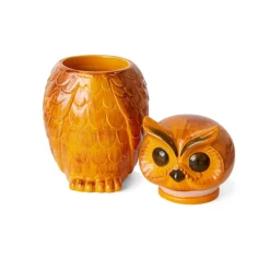 Pot Hibou Tangerine en Céramique - 16.5 x 16.2 x 8.5 cm