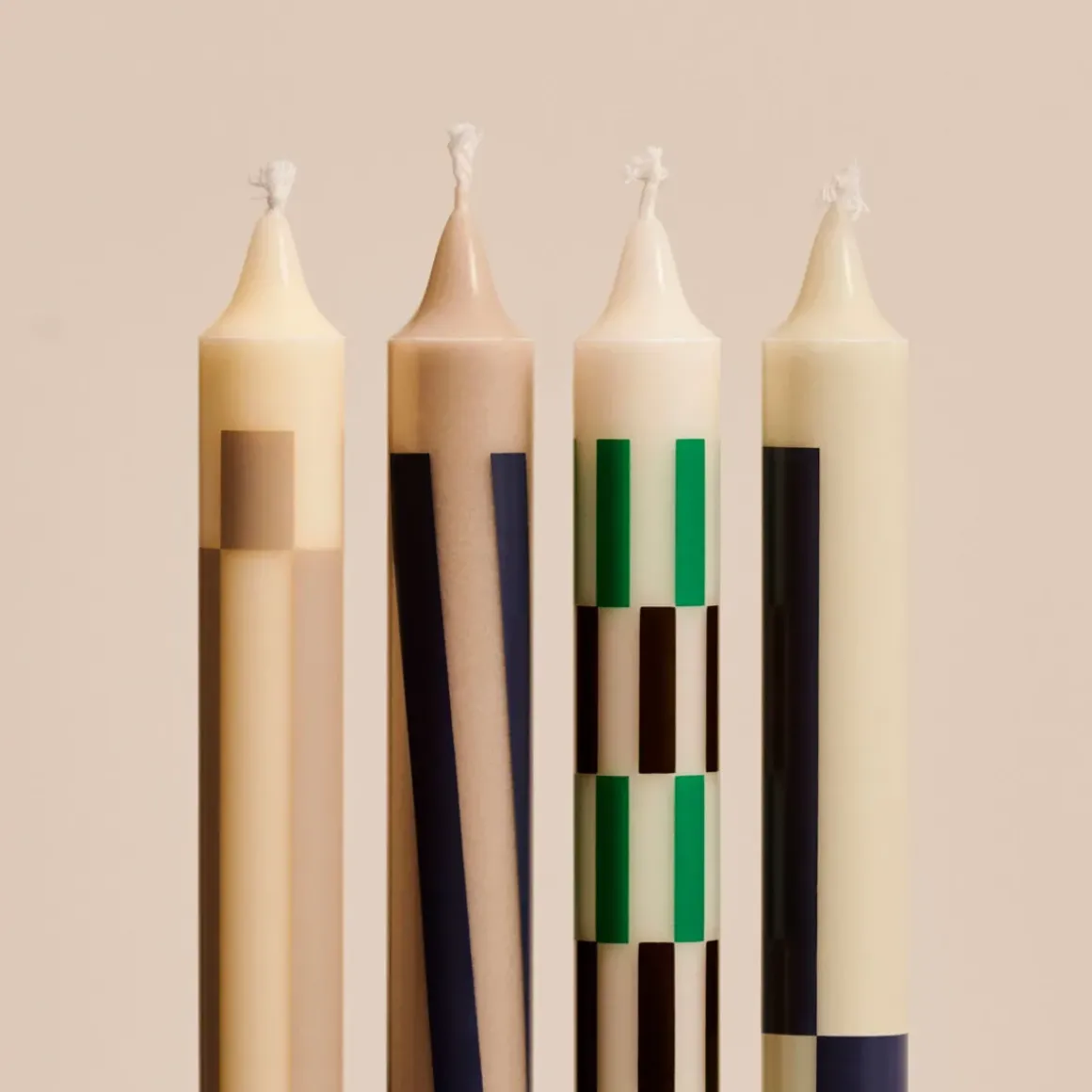 Set de 4 Bougies Pattern - Cream u0026 Dark