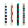 Set de 4 Bougies Pattern - Vert/Bleu/Marron