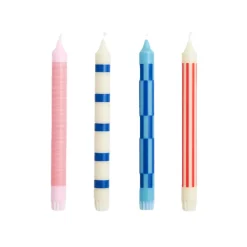 Set de 4 Bougies Rose/Rouge/Bleu