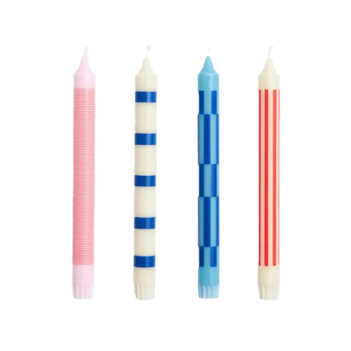 Set de 4 Bougies Rose/Rouge/Bleu