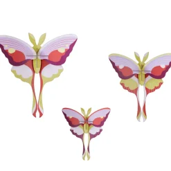 Set De 3 Décorations Murale Lilac Comet Butterflies