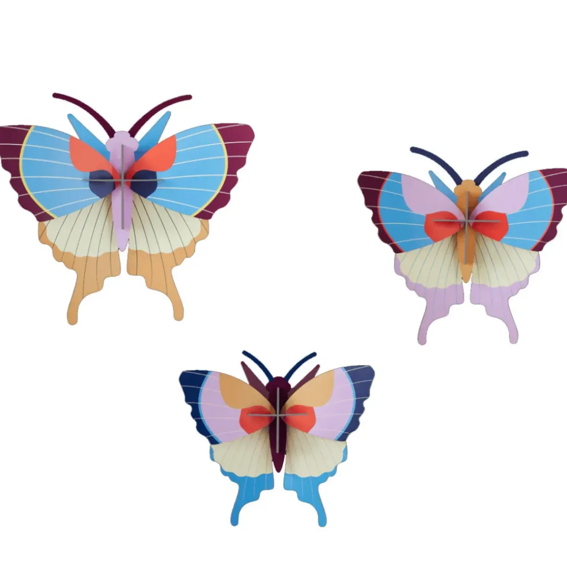 Set De 3 Décorations Murale Plum Fringe Butterflies