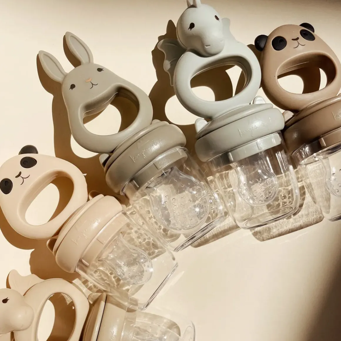 Set de 2 Grignoteuses Licorne et Panda - Shell/Blush