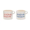 Set de 2 Mugs Bonjour Madame u0026 Bonjour Monsieur