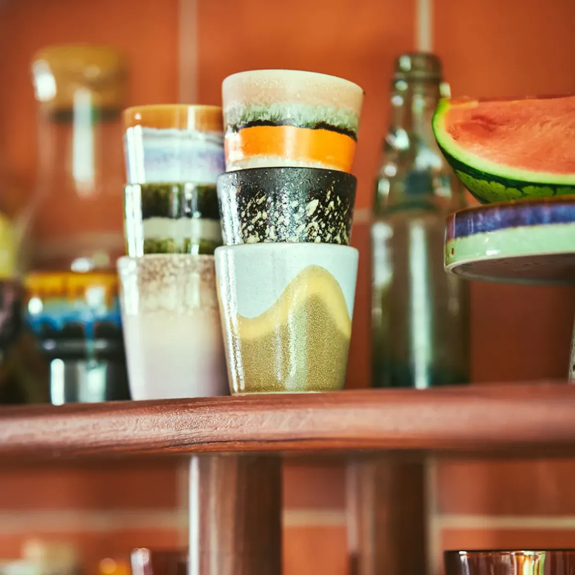 Set de 6 Mugs 70's Elements en céramique