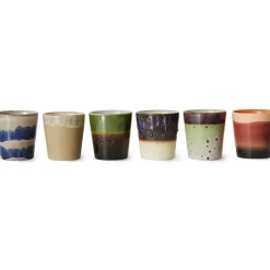 Set de 6 Mugs 70's Grounding en céramique